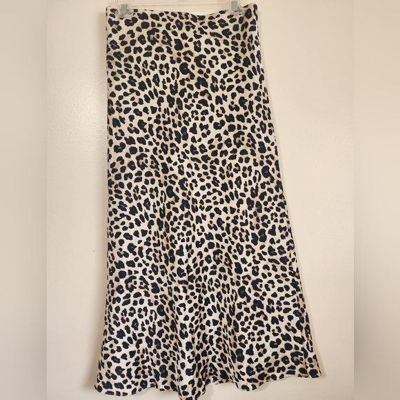 Zara Black and Cream Animal Print Maxi Skirt - Picture 3 of 3